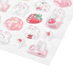プラスチック製の3D立体ステッカー  漫画のステッカー  エポキシ樹脂の絵が内側に入っています  カラフル  21x9.5x6mm  模様：10.5~31x11~23.5ミリ&nbsp;DIY-H178-01E