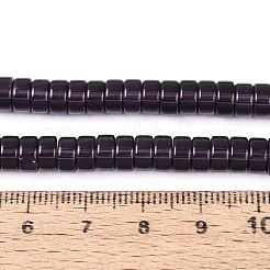 透明ガラスビーズ連売り  フラットラウンド  インディゴ  6~6.5x3~3.5mm  穴：0.8~1mm  約112~120個/連  14.57~15.16''（37~38.5センチメートル）&nbsp;GLAA-N026-3x6mm-T11