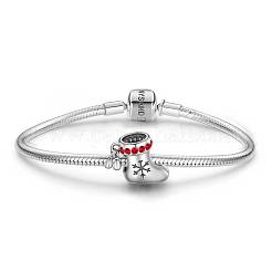 Christmas Stocking Rhodium Plated 925 Sterling Silver European Beads&nbsp;TS-C-011