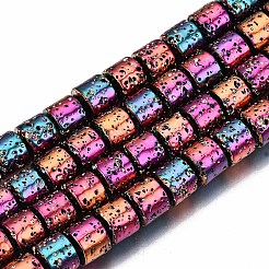 Electroplated Natural Lava Rock Beads Strands&nbsp;G-T114-78