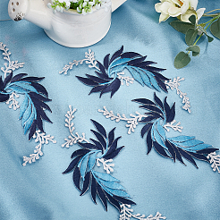 4Pcs 2 Style Leaf Computerized Embroidery Cloth Iron on/Sew on Patches&nbsp;DIY-GF0005-33C