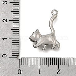 合金3dペンダント  猫の形のチャーム  プラチナ  23x16x6mm  穴：1.6mm&nbsp;FIND-E047-01P