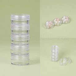 カラムプラスチックビーズコンテナ  透明  30x16mm&nbsp;CON-PH0001-01