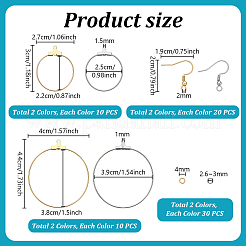 140Pcs 8 Styles 304 Stainless Steel Earring Hooks & Open Jump Rings Finding Kits&nbsp;STAS-PH0007-61
