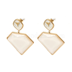 304 Stainless Steel & Acrylic Dangle Stud Earrings for Women&nbsp;EJEW-A164-06B-G