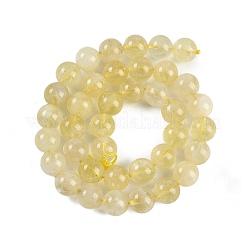 天然レモンクォーツ（加熱）ビーズ連売り  ラウンド  10~10.5mm  穴：1.2mm  約37~38個/連  37.5~38cm&nbsp;G-H062-A01-03