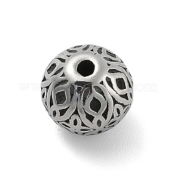 316サージカルステンレスビーズ  ラウンド  アンティークシルバー  10x9.5mm  穴：1.6mm&nbsp;STAS-S173-04AS