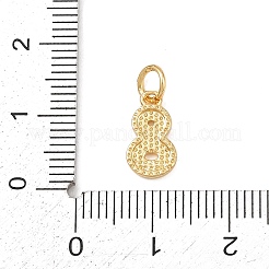 真鍮製チャーム  数  長持ちメッキ  カドミウムフリー＆鉛フリー  ラックめっき  丸カン付き  18KGP本金メッキ  12x6.5x1.7mm  穴：3.4mm&nbsp;KK-G544-10G-08