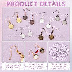 DIY Blank Dome Alloy Dangle Earrings Making Kit&nbsp;DIY-GA0006-84