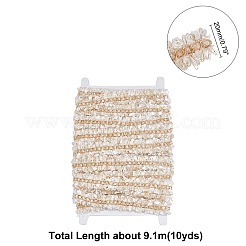アルミカーブチェーン付きポリアミドリボン  フラット  ホワイト  3/4インチ（20mm）  約10ヤード/カード&nbsp;OCOR-WH0063-10B