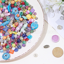 150g メッキアクリルビーズ  混合スタイル  ライン入り  混合図形  ミックスカラー  6~22x6~16x3~10mm  穴：1~3mm&nbsp;MACR-SP0002-12