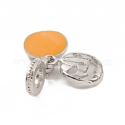 合金エナメルヨーロピアンダングルチャーム  大穴ペンダント  ハロウィンカボチャ  プラチナ  27mm  穴：4.5mm  ペンダント：16x11x2mm&nbsp;PALLOY-I218-20P