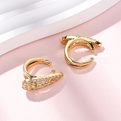 Teardrop Brass Micro Pave Clear Cubic Zirconia Cuff Earrings&nbsp;EJEW-F384-21G