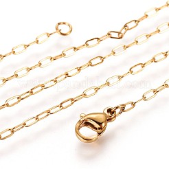 Ion Plating(IP) 304 Stainless Steel Cable Chains Necklaces&nbsp;MAK-L015-37A