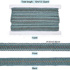 チロリアンテープ  ジャカードリボン  チロリアンリボン  カーテン  服飾材料  士官候補生ブルー  1インチ（24.5mm）  約13.12ヤード（12m）/カード&nbsp;OCOR-WH0066-16A