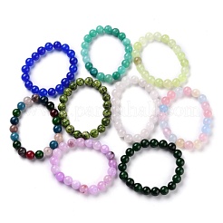 Dyed Natural Jade Beads Stretch Bracelets&nbsp;BJEW-G633-C
