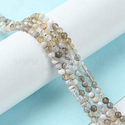 天然石ボツワナアゲートビーズ連売り  多面カット  ロンデル  3x2mm  穴：0.8mm  約196個/連  15.35インチ（39cm）&nbsp;G-F748-D01