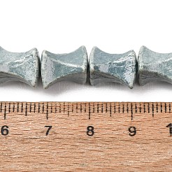 ヴィンテージの手作り磁器ビーズの連  ファンシーアンティーク施釉磁器  ポリゴン  アクア  11.5x9.5x8.5mm  穴：1.2mm  約30個/連  14.17''（36センチメートル）&nbsp;PR-CBAA37B-10E