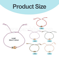 5Pcs 5 Colors Alloy Enamel Fish Charm Adjustable Bracelets&nbsp;BJEW-TA0001-31