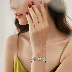 10Pcs Flower 304 Stainless Steel Cabochon Setting Bracelets&nbsp;BJEW-DC00016