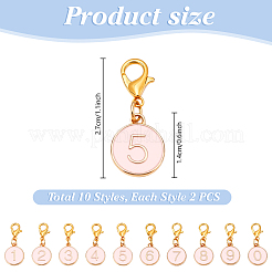 20Pcs 10 Styles Alloy Enamel Pendant Locking Stitch Markers&nbsp;HJEW-PH02083