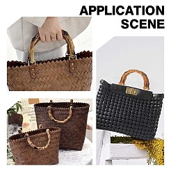 アーチ形のプラスチック模造竹バッグ ハンドル  合金製 D リングねじ込み式シャックル付き  バッグ交換用アクセサリー用  カーキ  11.5x15.5x1.8cm  穴：5mm&nbsp;FIND-WH0111-303B
