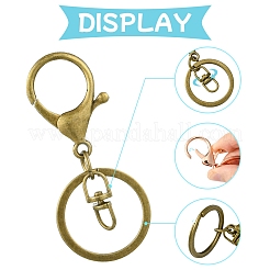8Pcs 4 Colors Iron Alloy Lobster Claw Clasp Keychain&nbsp;KEYC-FS0001-06A