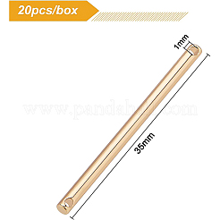 真鍮製リンクコネクター  バー  18KGP本金メッキ  35x2mm  穴：1mm  20個/箱&nbsp;KK-BC0006-52G