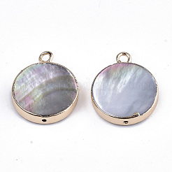 Natural Black Lip Shell Pendants&nbsp;SSHEL-R045-10