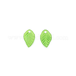 クリアアクリルチャーム  葉  ライムグリーン  13.5x8.5x2mm  穴：1.6mm&nbsp;X-TACR-T012-04