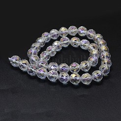 Electroplated Natural Quartz Crystal Beads Strands&nbsp;G-K285-10-8mm