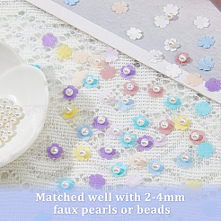16袋8色ポリエステル装飾アクセサリー  花  ミックスカラー  9x0.3mm  2袋/カラー&nbsp;DIY-FH0006-79