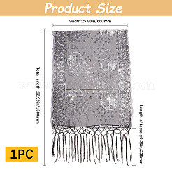 Peacock Detachable Polyester Sequin Shawl&nbsp;AJEW-WH20072-41B
