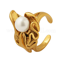 Flower Stainless Steel Open Cuff Rings&nbsp;WGAF2BA-02