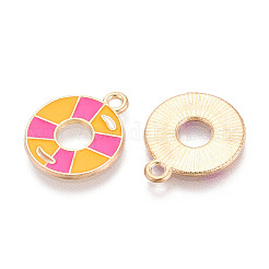 合金エナメルチャーム  浮き輪チャーム  ライトゴールド  ゴールド  18x15x1mm  穴：1.8mm&nbsp;ENAM-T022-22