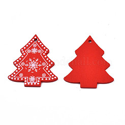 Christmas Theme Spray Painted Wood Pendants&nbsp;WOOD-N005-52B