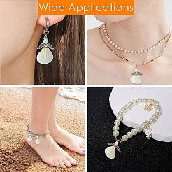 50Pcs 10 Styles Shell & Alloy Pendants&nbsp;PALLOY-CJ00044