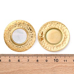304 Stainless Steel Natural White Shell Stud Earrings&nbsp;EJEW-Z103-14G