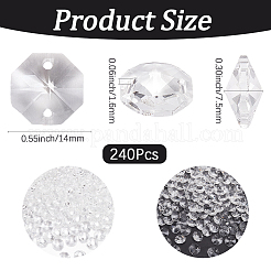 240Pcs Transparent K9 Glass Connector Charms&nbsp;GLAA-SP0001-92