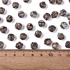 ピカソの透明ガラスビーズ  カボチャ  ブラック  8.5~9mm  穴：0.9~1.2mm  約750個/ポンド&nbsp;SEED-Q039-04C