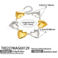 Two Tone 316L Surgical Stainless Steel Link Chain Bracelets for Women&nbsp;WGE8595-03