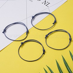 韓国のワックスポリエステルコードブ​​レスレット作り用  ミッドナイトブルー  調整可能な直径：40~70mm&nbsp;X-AJEW-JB00011-14
