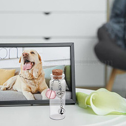 4Pcs 4 Styles Transparent Glass Empty Bottles with Alloy & Glass Cat Charms&nbsp;AJEW-DR00030