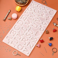 Diyキーホルダー作成キット  DIYのアルファベットとマークのシリコン型を含む  ミニツイストドリルビットセット  鉄製キーホルダー＆スクリューアイピンペグベイル＆オープン丸カン  スエード調タッセルパーツ  ミックスカラー&nbsp;DIY-YW0006-61