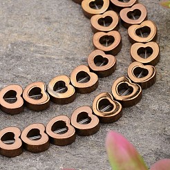 Electroplated Heart Non-magnetic Synthetic Hematite Bead Strands&nbsp;G-E295-11