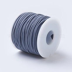 弾性コード  外側のポリエステルとラテックスの芯  スレートグレイ  2mm  約50m /ロール&nbsp;EW-WH0001-61-2MM