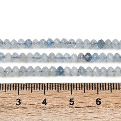 天然石アクアマリンビーズ連売り  グレードA  多面カット  ロンデル  4x3mm  穴：0.6mm  約126個/連  14.96''（38センチメートル）&nbsp;G-L587-B02-01-A