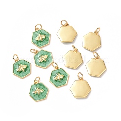 Rack Plating Brass Enamel Pendants&nbsp;KK-H431-10G