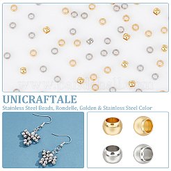 60Pcs 2 Colors Ion Plating(IP) 201 Stainless Steel Beads&nbsp;STAS-UN0055-57