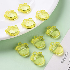 透明なアクリルパーツ  多面カット  りんご  ゴールド  20x17x5~6mm  穴：3mm  約480個/500g&nbsp;TACR-S154-28B-85